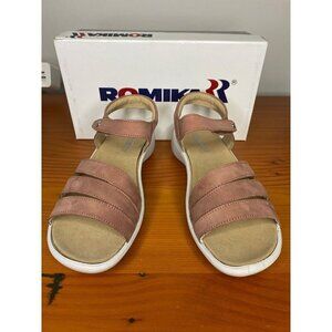 Romika Rose Suede Sandals Size 41 / 10 Adjustable Strap & Cushioned Sole Comfort